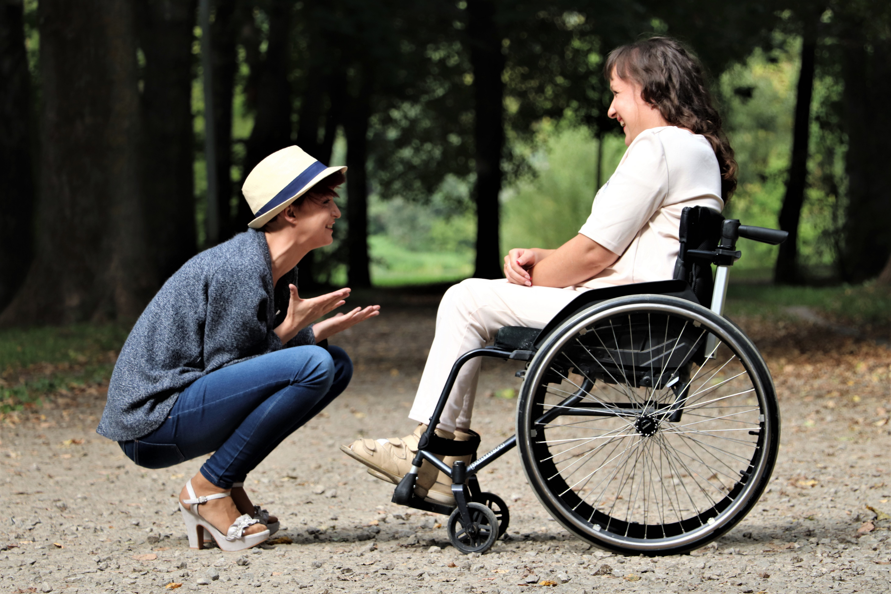 meeting of two people, including one with a disability