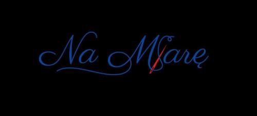 Na miarę. napis na czarnym tle