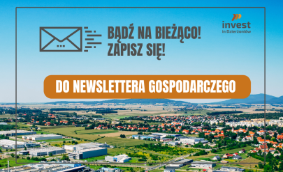 Napis: Bądź na bieżąco, zapisz się do newslettera gospodarczego