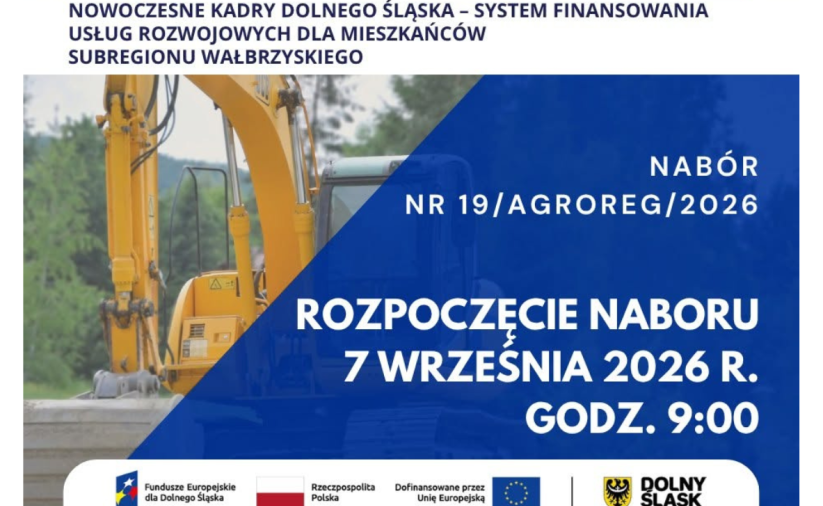 Plakat informujący o rozpoczęciu naboru do projektu Nowoczesne Kadry dla Dolnego Śląska