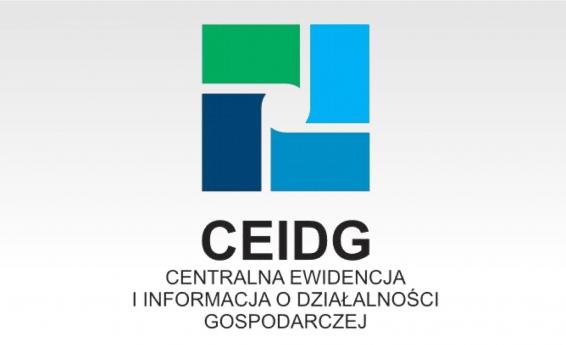 Obraz przedstawia logo Centralnej Ewidencji i Informacji o Działalności Gospodarczej