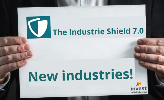 A white piece of paper held in hands with the inscription: Anti-crisis shield 7.0. New Industries!