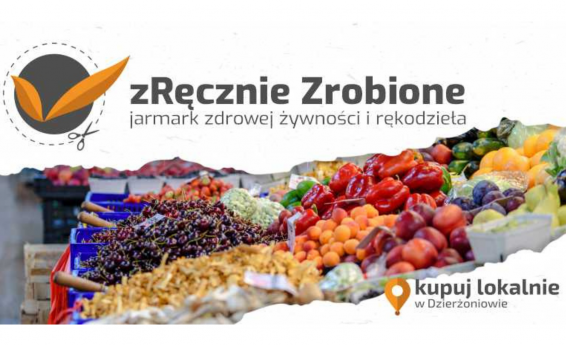 Handmade - a poster informing about the market of local products in Dzierżoniów