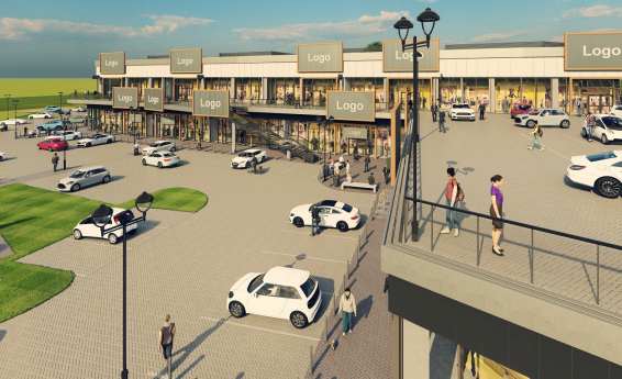 Wizualizacja centrum handlowego prz ul. Prochowej