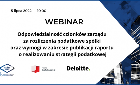 Webinar Odpowiedzialność członków zarządu za rozliczenia podatkowe spółki oraz wymogi w zakresie publikacji raportu o realizowaniu strategii podatkowej