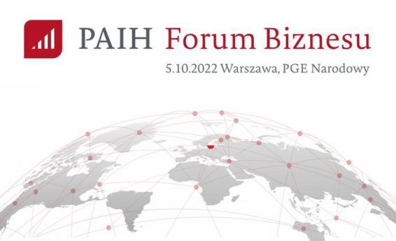 PAIH Forum Biznesu. W tle widoczny glob ziemski.