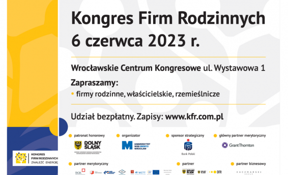 Napis na jasnym tle "Kongres Firm Rodzinnych 6 czerwca 2023 r." 