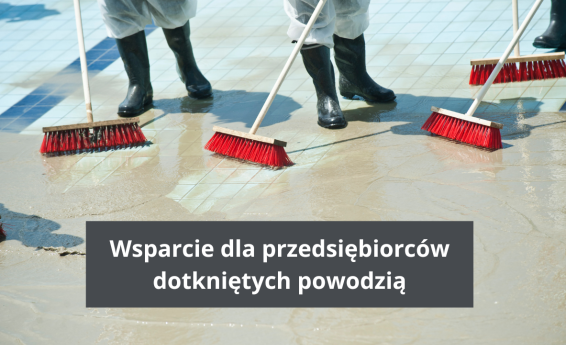 Wsparcie dla przedsiębiorców dotkniętych powodzią. Pracownicy sprzątają po powodzi.