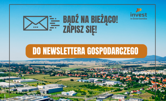 Napis: Bądź na bieżąco, zapisz się do newslettera gospodarczego
