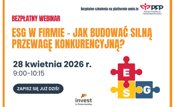 Grafika dekoracyjna dla webinaru: ESG w firmie – jak budować silną przewagę konkurencyjną?
