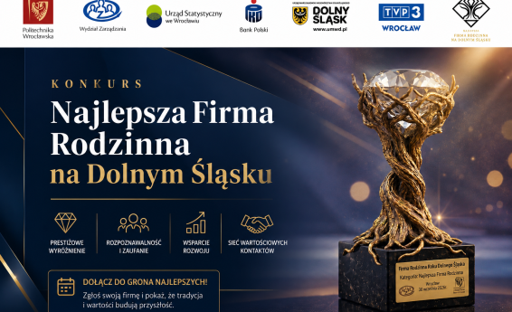 grafika ozdobna zawierająca informacje o konkursie „Najlepsza Firma Rodzinna na Dolnym Śląsku”