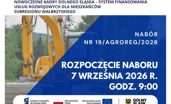 Plakat informujący o rozpoczęciu naboru do projektu Nowoczesne Kadry dla Dolnego Śląska